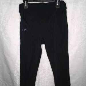 Under Armour Capri Compression Leggings Black Ruched Non-Slip Pocket Size S